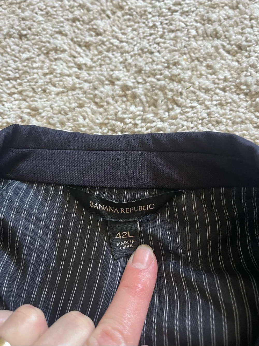 Banana Republic Blazer Men 42L Blue Standard Fit Marzotto Italian 120s Wool
